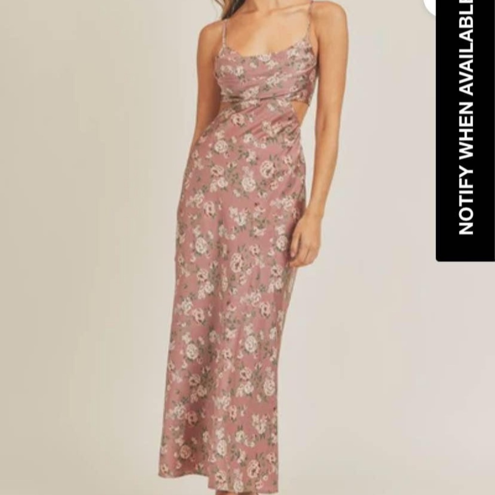Pink Spaghetti Strap Maxi Dress for Wedding